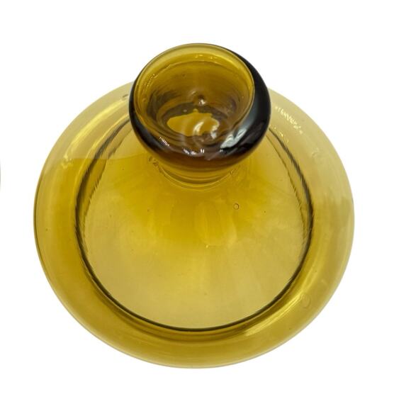 Vintage Amber Glass Apothecary Jar Candy Dish With Lid READ - Picture 4 of 10